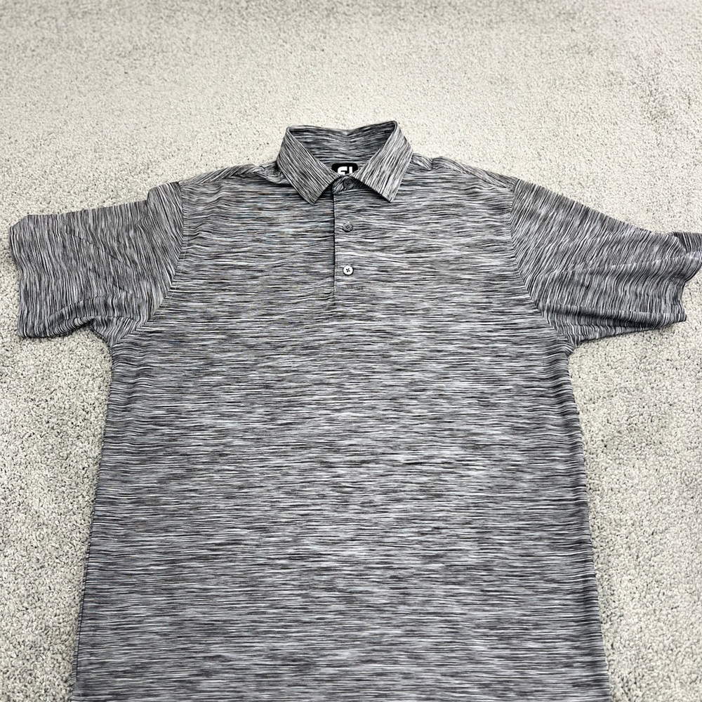 Footjoy Men's Medium Black/Gray Golf Polo Shirt